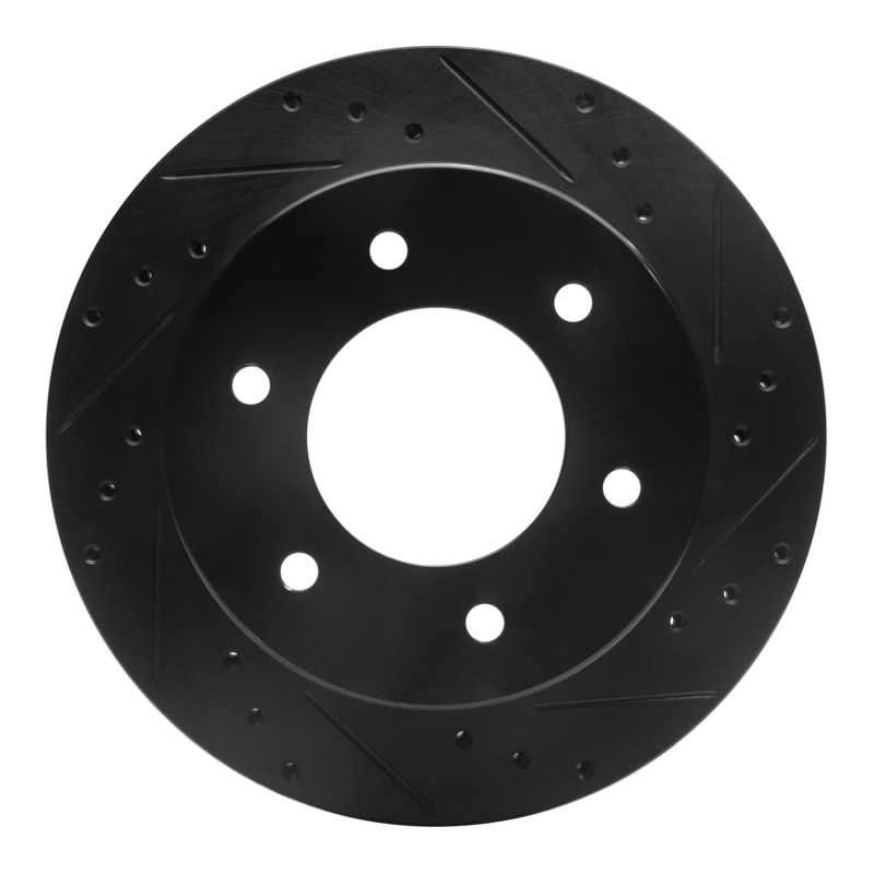 Ford Bronco Brake Rotor (1) - Rear Right - R1 Concepts - Drilled & Slotted - Black - `19-`25